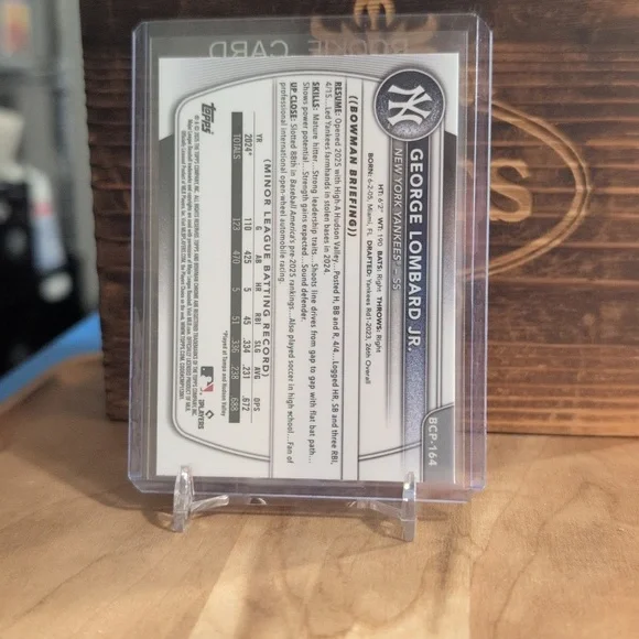 2025 Bowman Chrome Prospects George Lombard Jr. Rookie Card Laser Refractor NYY - Picture 3 of 3